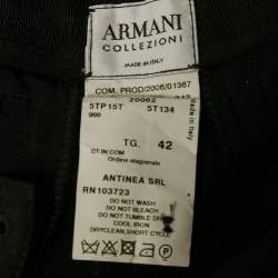 Pre Owned Armani Collezioni Black Crepe Flared Pants Suit M