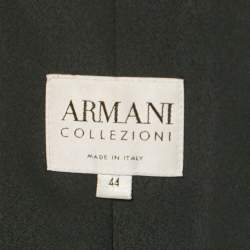 Pre Owned Armani Collezioni Black Crepe Flared Pants Suit M