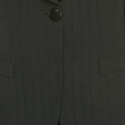 Pre Owned Armani Collezioni Black Crepe Flared Pants Suit M