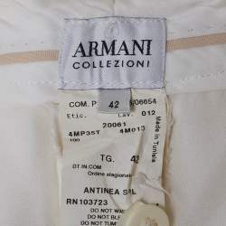 Pre Owned Armani Collezioni Ivory Linen Tailored Suit M