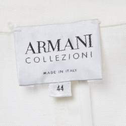 Pre Owned Armani Collezioni Ivory Linen Tailored Suit M