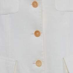 Pre Owned Armani Collezioni Ivory Linen Tailored Suit M