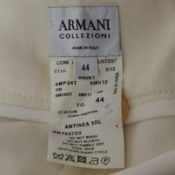 Pre Owned Armani Collezioni Cream Crepe Tailored Suit M