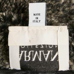 مملوكة مسبقًا Armani Collezioni Black Faux Leather and Faux Fur Biker Jacket S