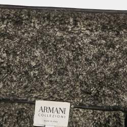 مملوكة مسبقًا Armani Collezioni Black Faux Leather and Faux Fur Biker Jacket S