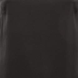 Pre Owned Armani Collezioni Black Silk Short Sleeve Top M