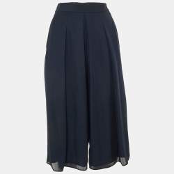Pre Owned Armani Collezioni Navy Blue Crepe Culottes S