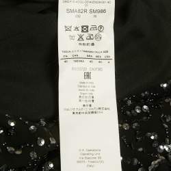 Pre Owned Armani Collezioni Black Embellished Crepe Mini Dress S