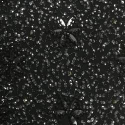 Pre Owned Armani Collezioni Black Embellished Crepe Mini Dress S