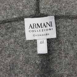 Pre Owned Armani Collezioni Grey Cashmere Wrap Cardigan M