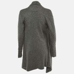 Pre Owned Armani Collezioni Grey Cashmere Wrap Cardigan M