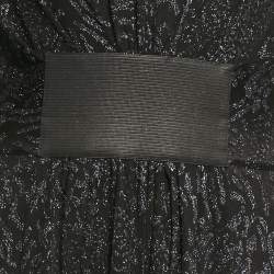 Pre Owned Armani Collezioni Black/Blue Glitter Print Jersey Midi Dress M