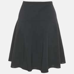 Pre Owned تنورة أرماني كوليزوني صوف أزرق كحلي واسعة صغيرة