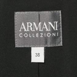 مملوكة مسبقًا جاكيت بليزر أرماني كوليزوني غاباردين أسود بقصّة ضيّقة مقاس صغير (سمول)