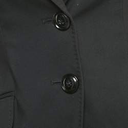 مملوكة مسبقًا جاكيت بليزر أرماني كوليزوني غاباردين أسود بقصّة ضيّقة مقاس صغير (سمول)