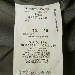 Pre Owned Armani Collezioni Grey Stretch Satin Ruffled Short Dress L