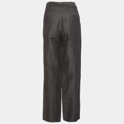 مملوكة مسبقًا بنطلون أرماني كالزوني قطن أسود ساق عريضة كبير