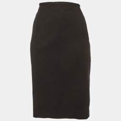 Pre Owned تنورة بنسل أرماني كوليزيوني سوداء مقاس كبير (لارج)