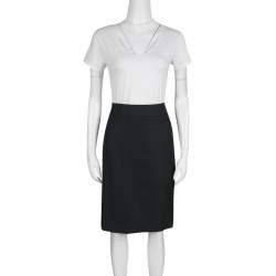 مملوكة مسبقًا Armani Collezioni Black Slit Detail Pencil Skirt M