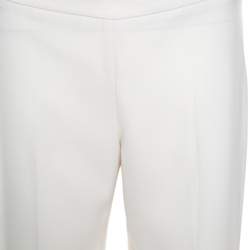 Pre Owned Armani Collezioni Cream High Waist Wide Leg Trousers S