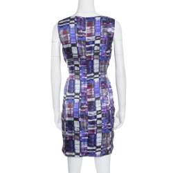 Pre Owned Armani Collezioni Multicolor Printed Silk Pleated Sleeveless Dress M