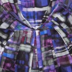 Pre Owned Armani Collezioni Multicolor Printed Silk Pleated Sleeveless Dress M