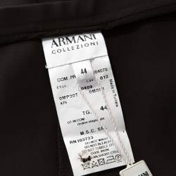 Armani Collezioni Brown Crepe Wide Leg Trouser M