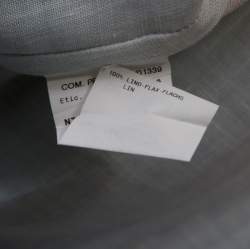 مملوكة مسبقًا Armani Collezioni Beige Blue Shaded Linen Shirt M