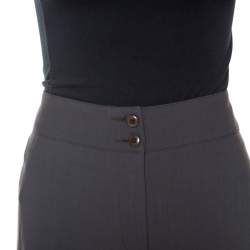 Armani Collezioni Brown Wool Wide Leg Trousers L 
