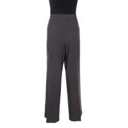 Armani Collezioni Brown Wool Wide Leg Trousers L 