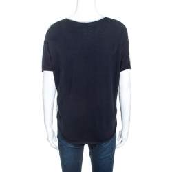 مملوكة مسبقًا توب أرماني كوليزوني قصير مزين ظهر متباين تريكو رصاصي S 