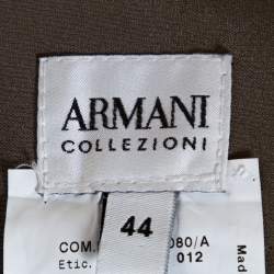 Pre Owned Armani Collezioni Olive Green Silk Blend Pencil Skirt M