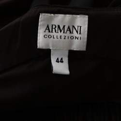 Pre Owned Armani Collezioni Black Silk Draped One Shoulder Asymmetric Gown M