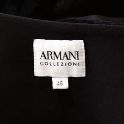 Pre Owned Armani Collezioni Navy Blue Textured Tie Detail Jacket L