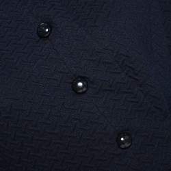Pre Owned Armani Collezioni Navy Blue Textured Tie Detail Jacket L