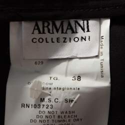 Pre Owned Armani Collezioni Grey Wool Wide Leg Pants S