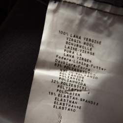 Pre Owned Armani Collezioni Grey Wool Wide Leg Pants S