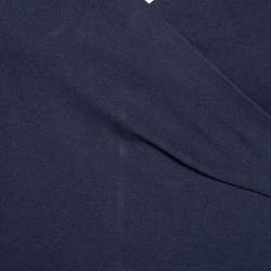 Pre Owned Armani Collezioni Midnight Blue Knit Gathered Fitted Dress S