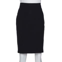 Pre Owned Armani Collezioni Black Stretch Knit Pencil Skirt M