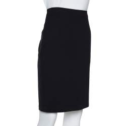 Pre Owned Armani Collezioni Black Stretch Knit Pencil Skirt M