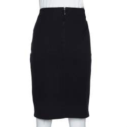 Pre Owned Armani Collezioni Black Stretch Knit Pencil Skirt M