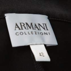 Pre Owned Armani Collezioni Black Silk Satin Twisted Knot Detail Top M 