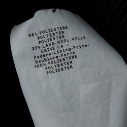 Pre Owned معطف طويل أرماني كوليزوني حزام صوف أسود ميتاليك مقاس وسط (ميديوم)