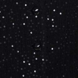 Pre Owned Armani Collezioni Black Sequin Embellished Wool Blazer M