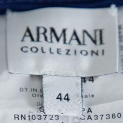 Armani Collezioni Dark Blue Crepe Wide Leg Trousers M