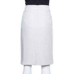 Pre Owned تنورة أرماني كوليزوني مستقيمة كريب رصاصي مقاس وسط (ميديوم)