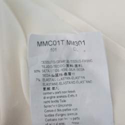 Pre Owned Armani Collezioni Cream Silk Satin Long Sleeve Blouse M