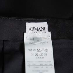 Pre Owned Armani Collezioni Black Georgette Draped Knee Length Skirt L