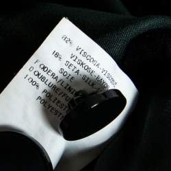 Pre Owned جاكيت أرماني كوليزوني طويل صدرية مزدوجة قطيفة أخضر داكن مقاس صغير (سمول)