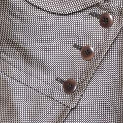 مملوكة مسبقًا Armani Collezioni Metallic Plaided Silk Asymmetric Cropped Blazer M